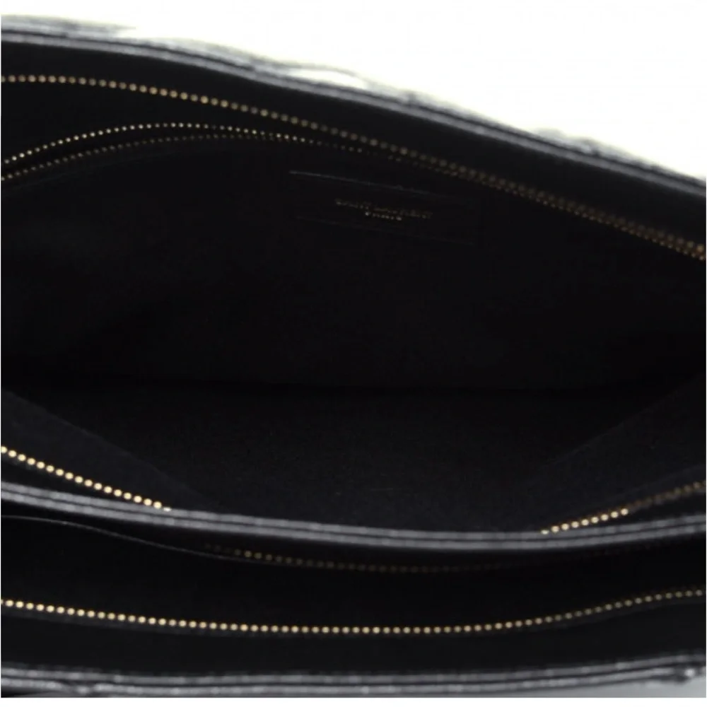 YSL Grain De Poudre Matelasse Chevron Medium Tribeca Shopping Bag Black 🖤 - Picture 4 of 13